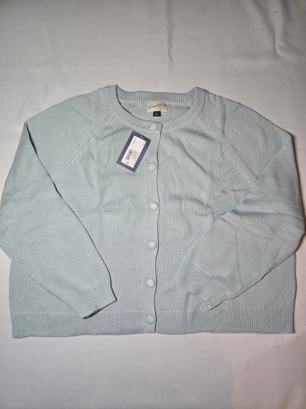Universal Thread Cotton Knit Cardigan Sweater Button Front Blue Cardigan